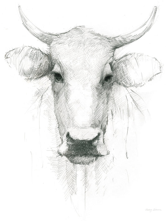 Cow Sketch Canvas Print