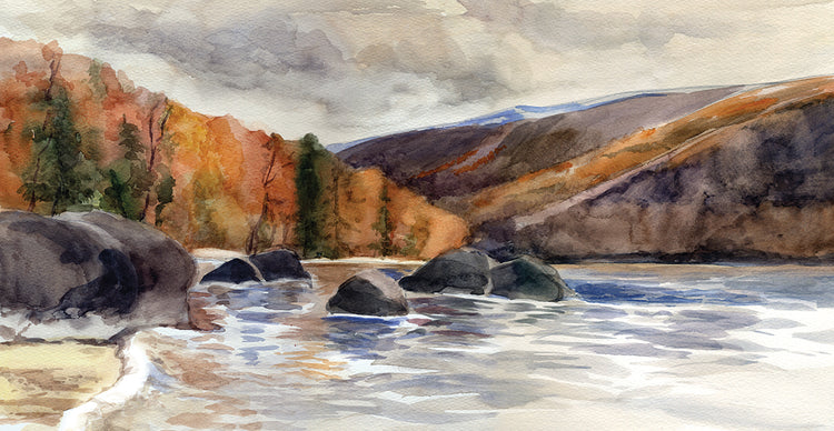 Lago ruso otoño Lienzo