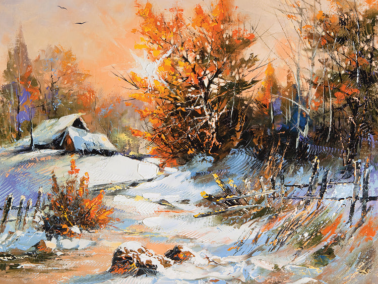 Granja de invierno Amberglow Lienzo