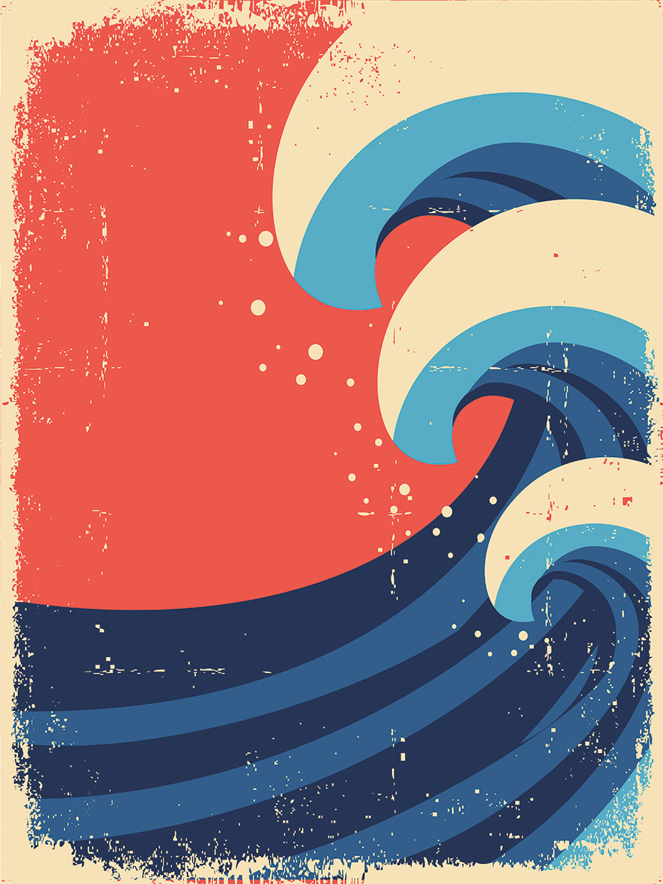 Ondas de rayas vintage Lienzo