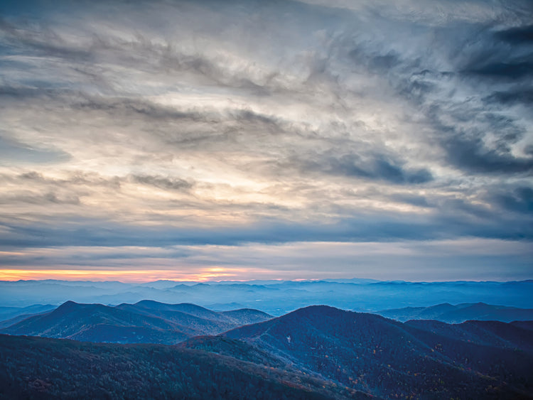 Atardecer en la montaña Blue Ridge Lienzo