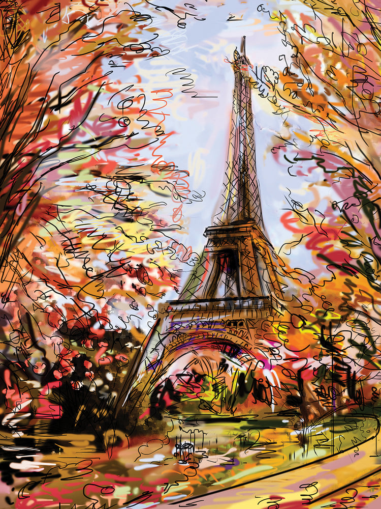 Autumn Eiffel Tower Sketch