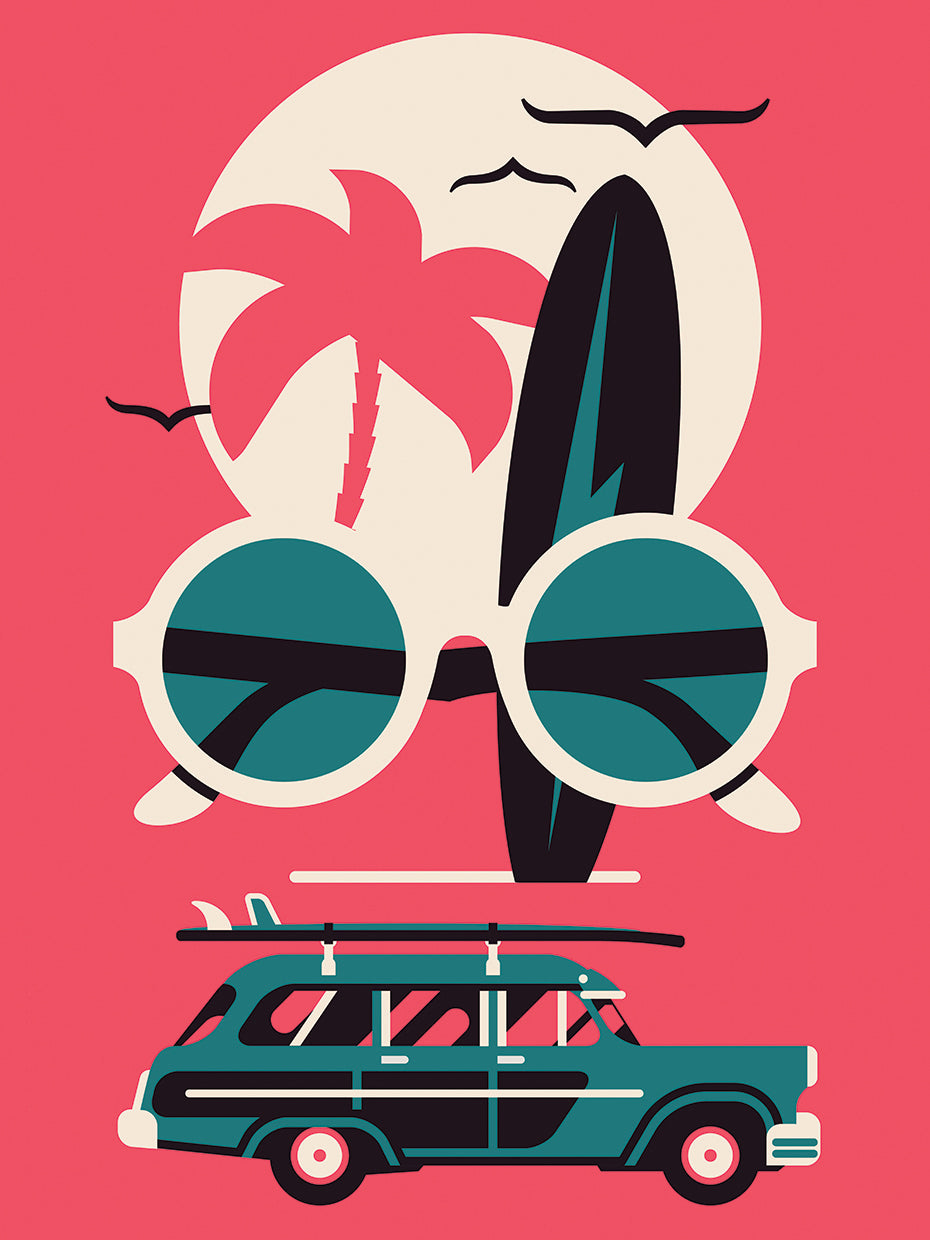 Retro Sun and Surf Wagon