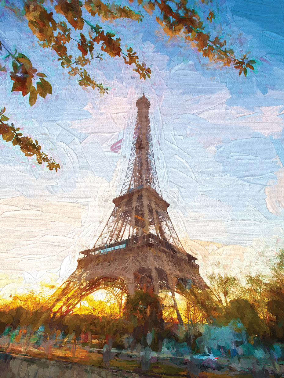 Torre Eiffel de luz de otoño Lienzo