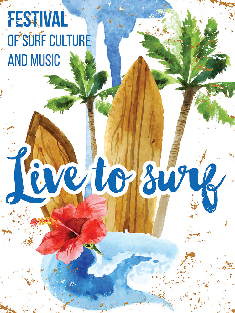 Póster Vivir para surfear Lienzo