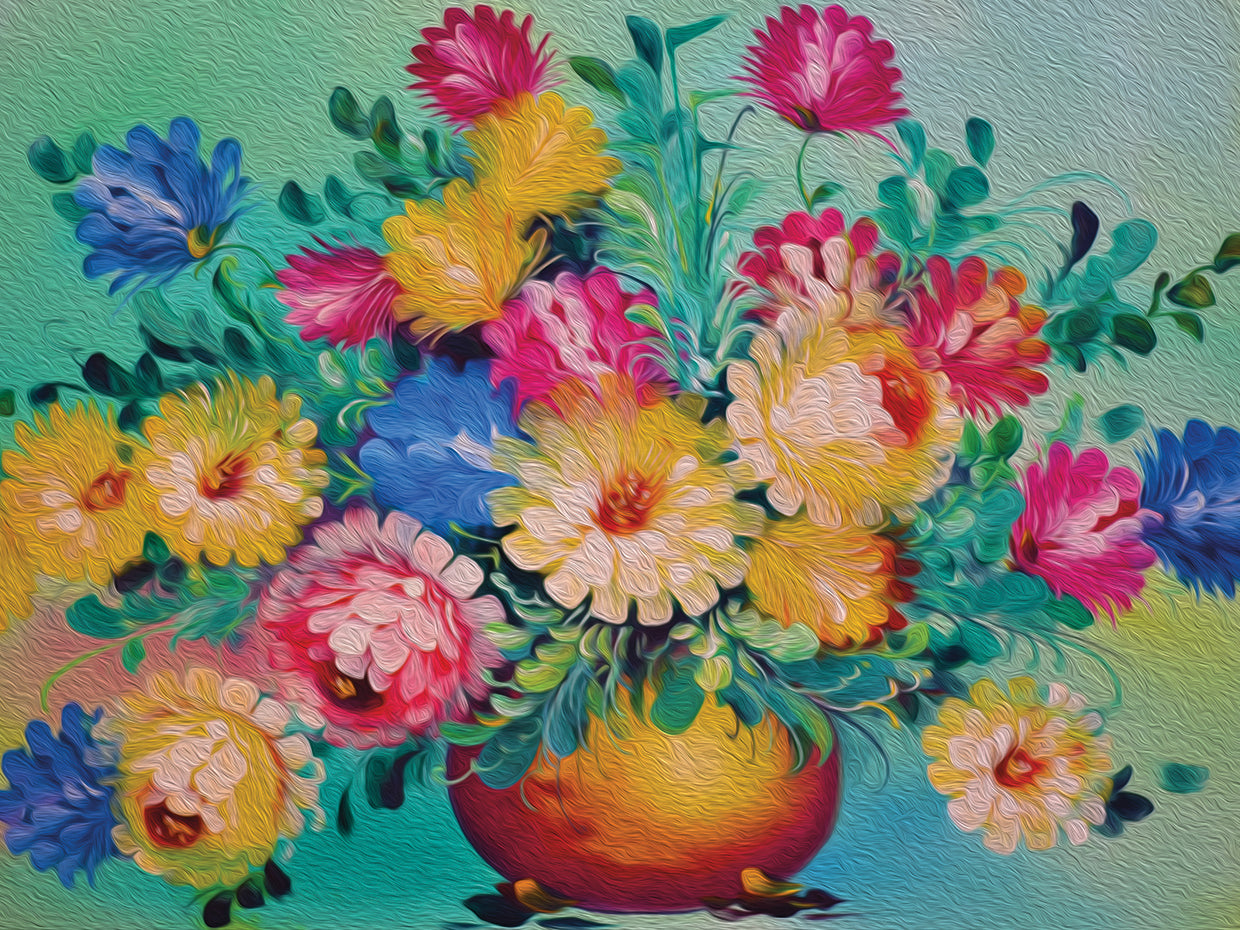 Arte popular festivo floral Lienzo