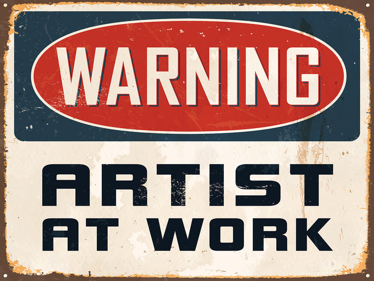 Artista en el trabajo Studio Sign Lienzo