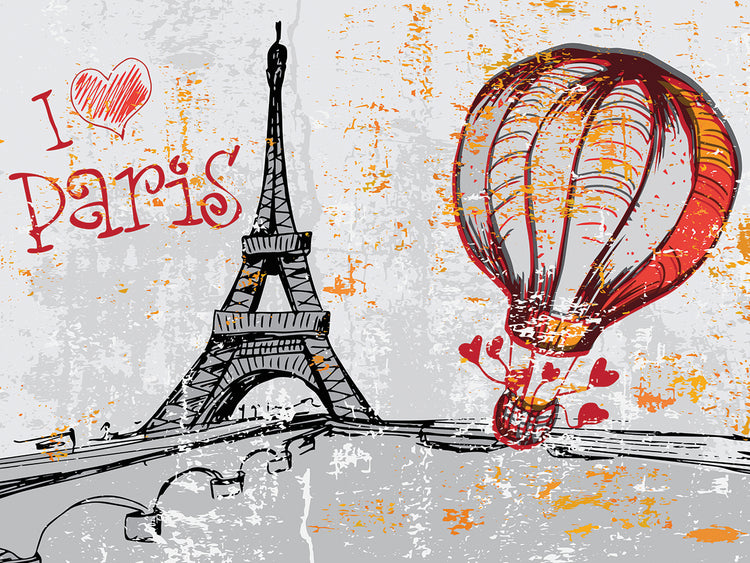Globo aerostático Love Paris Lienzo