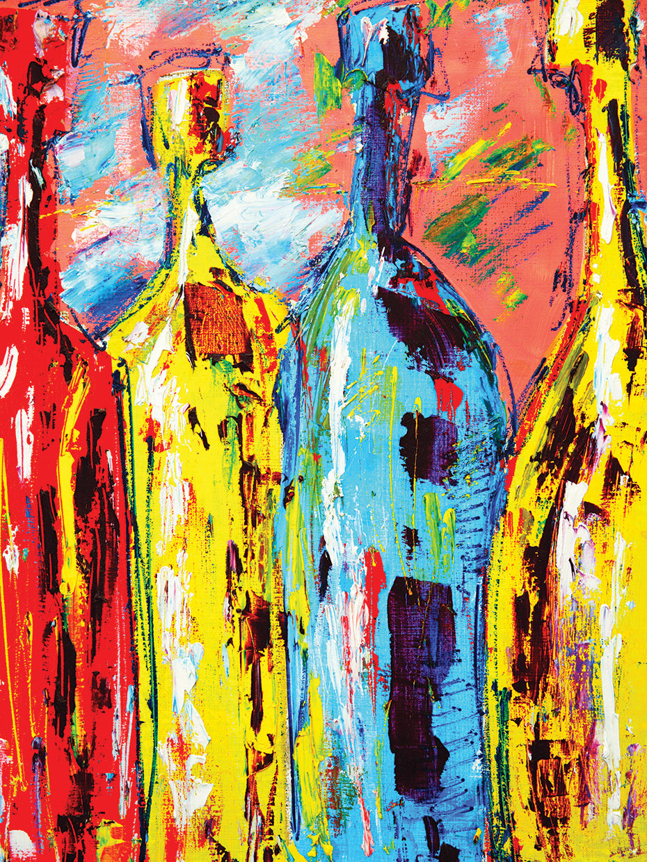 Botellas de vino del pintor Lienzo
