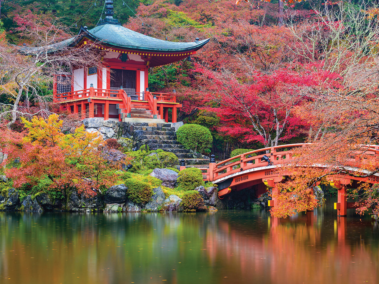 Puente del templo de otoño Lienzo