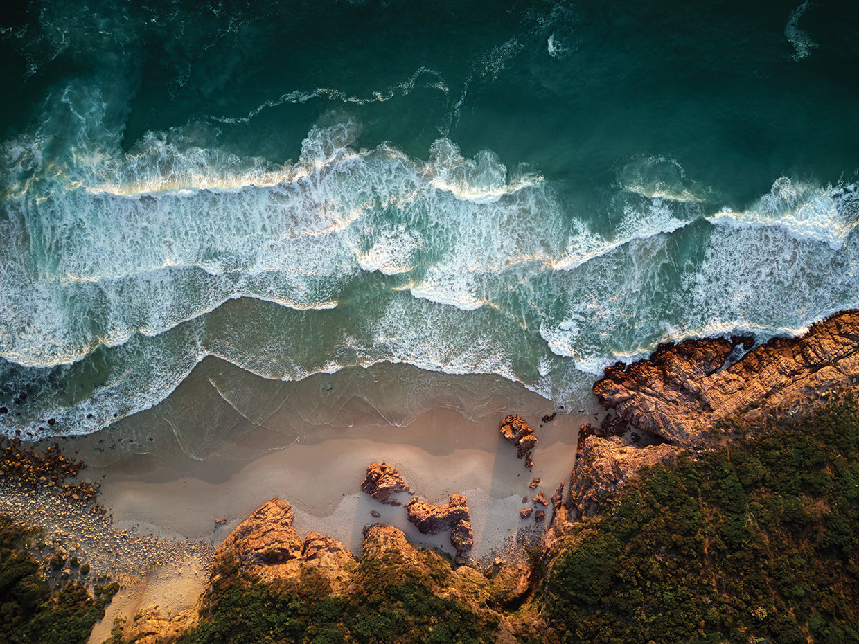 Playa de los acantilados de Deep Teal Lienzo