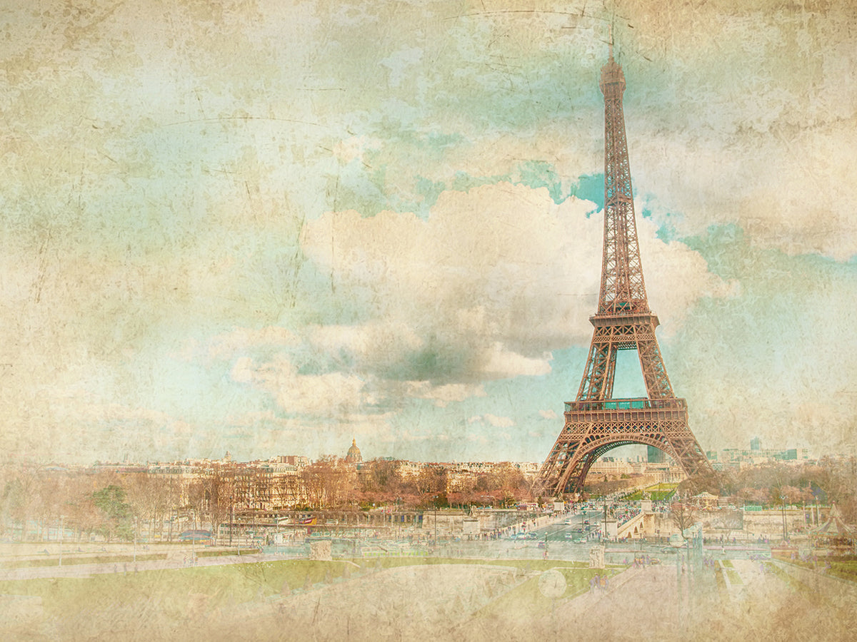 Vintage Faded Eiffel Tower