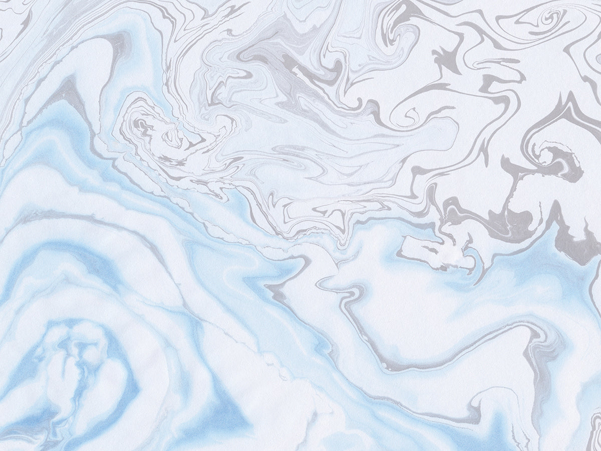 Silver Blue Marble Waves