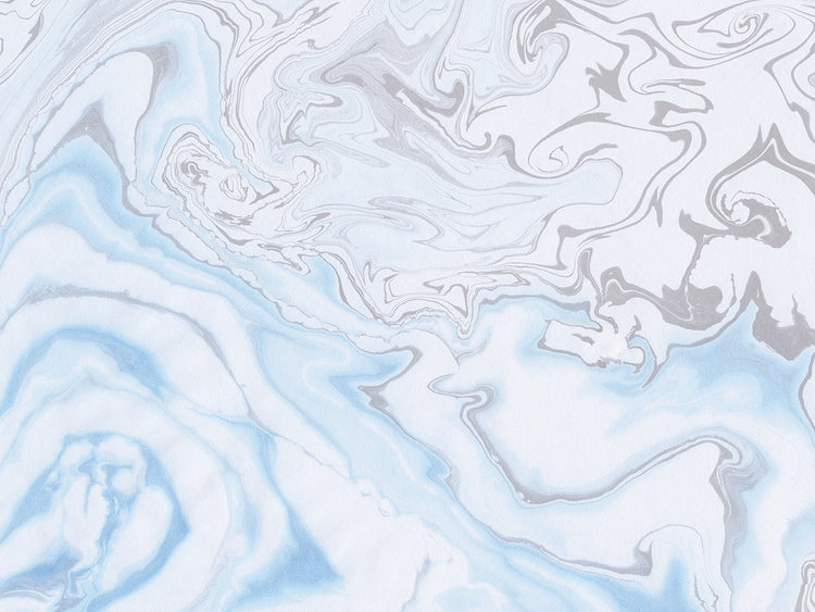 Ondas de mármol azul plateado Lienzo