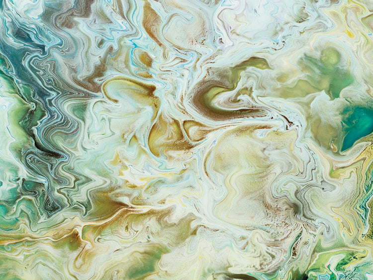 Green Gold Marble Waves by DP Gallery art work on canvas or framed canvas prints