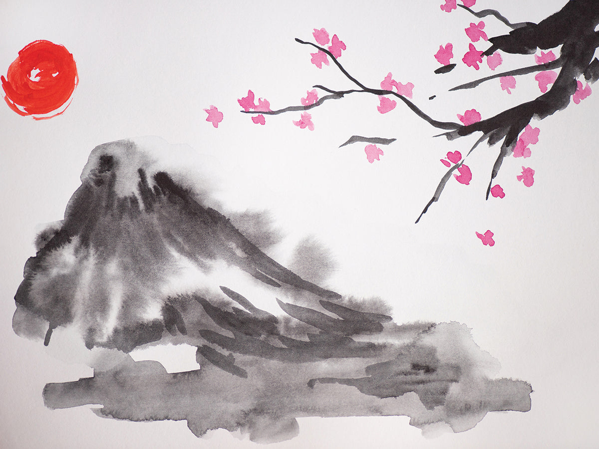 Serene Sakura Mountain