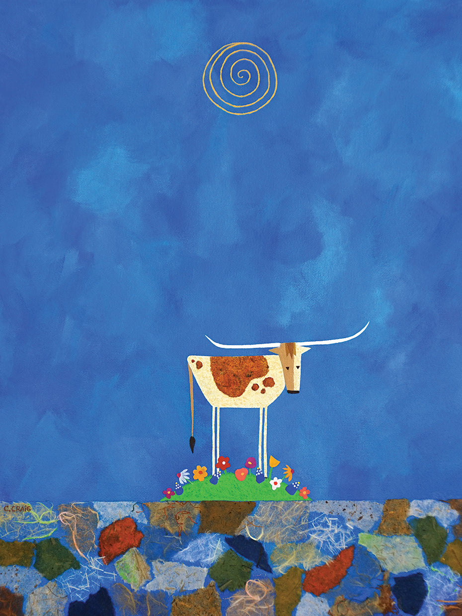 Longhorn on Wildflower Hill