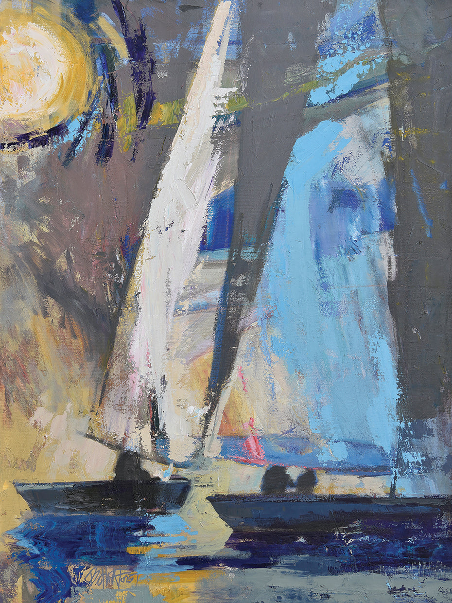 Blue Breeze Dynamics Wall Art by Beth A. Forst | Fine Art Canvas