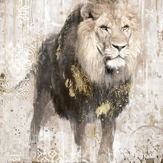 Ivory Portriat Lion Canvas Art