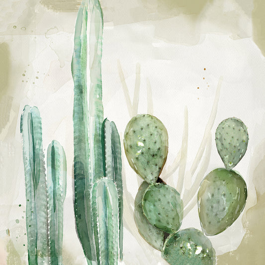 Watercolor Cactus I Canvas Art
