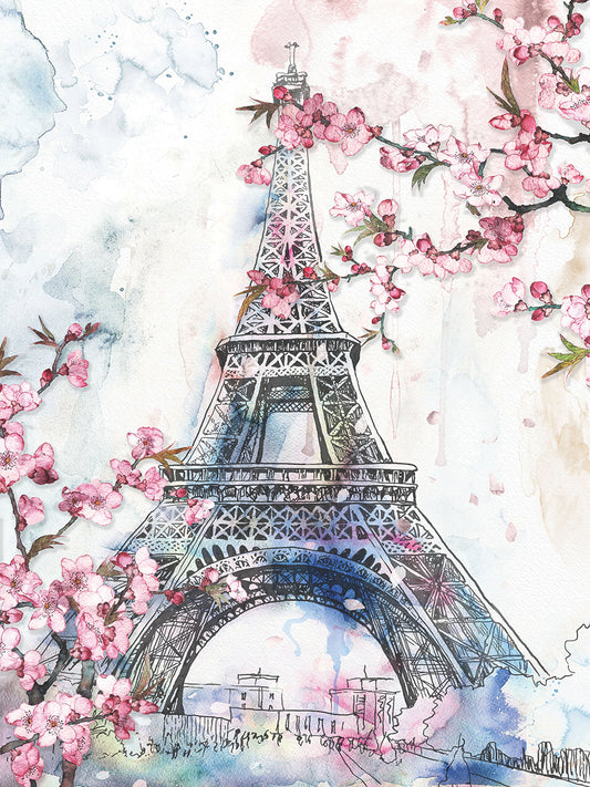 Cherry Blossoms Paris Canvas Art