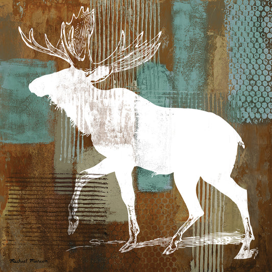 Moose on Abstract Canvas Art