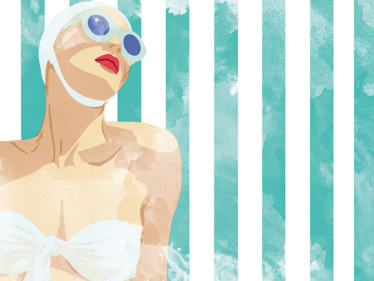 Bathing Beauty On Teal Towel