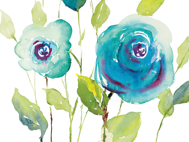 Arte de la lona de los azules florecientes