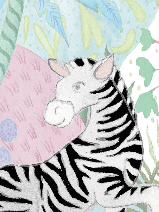 Zebra in the Tropics Canvas Print