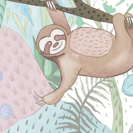 Swinging Sloth Canvas Print