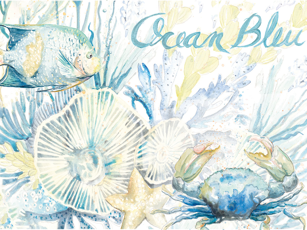 Fondo marino Ocean Bleu Lienzo