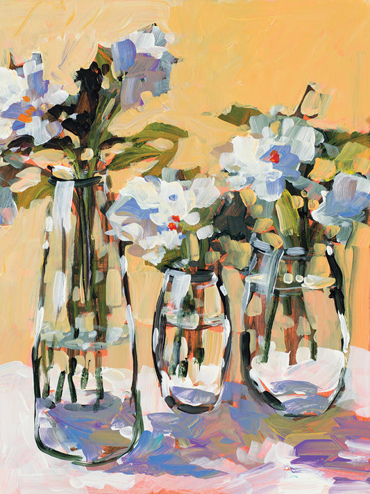Three Flower Vases Canvas Art