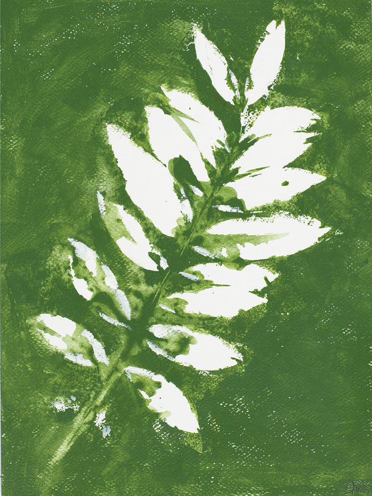 Tropical Leaf Branch Stamp White