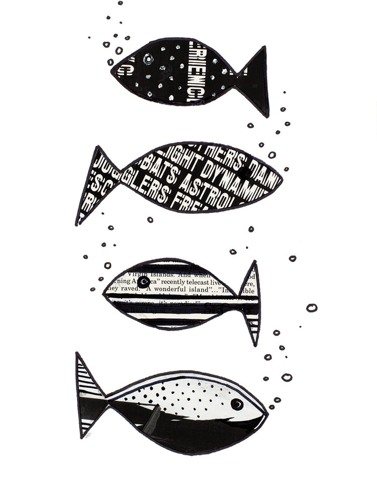 Collage de peces tropicales II Lienzo