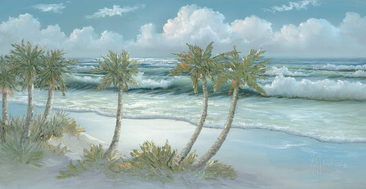 Palm Trees on Coast II Canvas Art