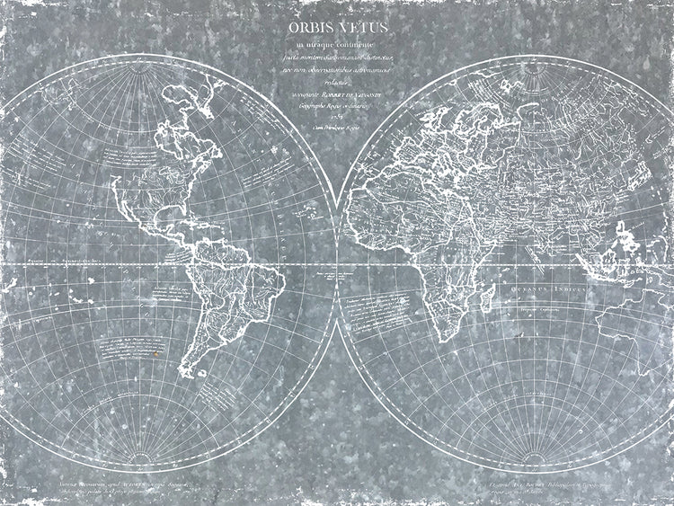 Galvanized World Map