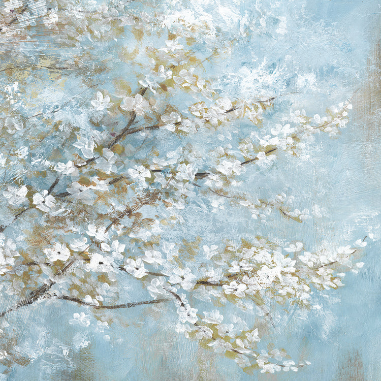 Arte de la lona de flores blancas