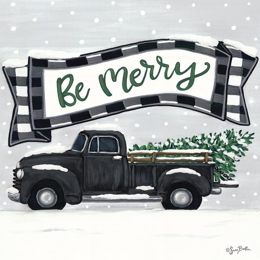 Be Merry Truck Canvas Print