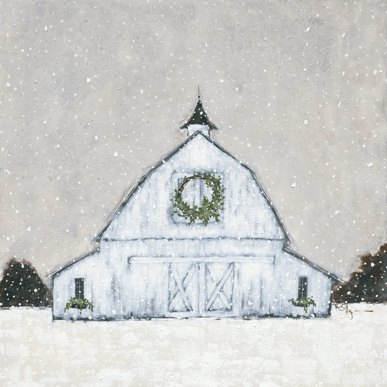 Christmas Snowy Barn