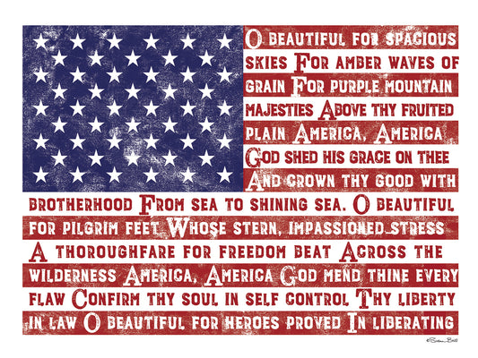 America the Beautiful Flag Canvas Art