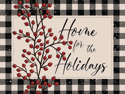 Home for the Holidays with Berries Canvas Print