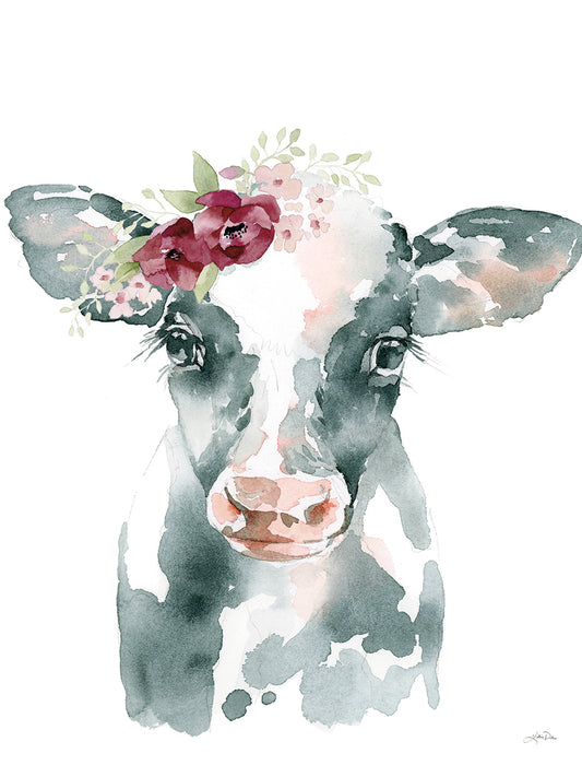 Floral Cow Canvas Print