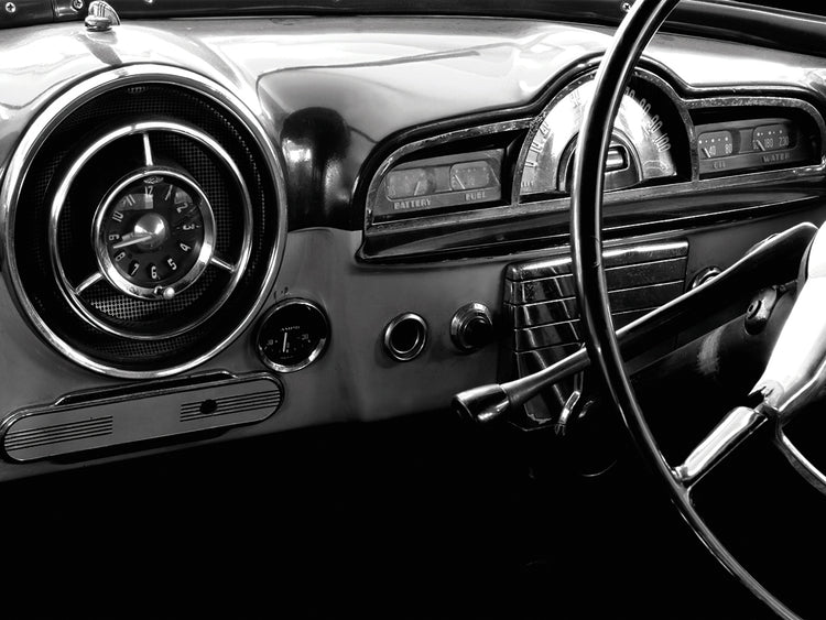 Arte de la lona del tablero de instrumentos del coche de la vendimia