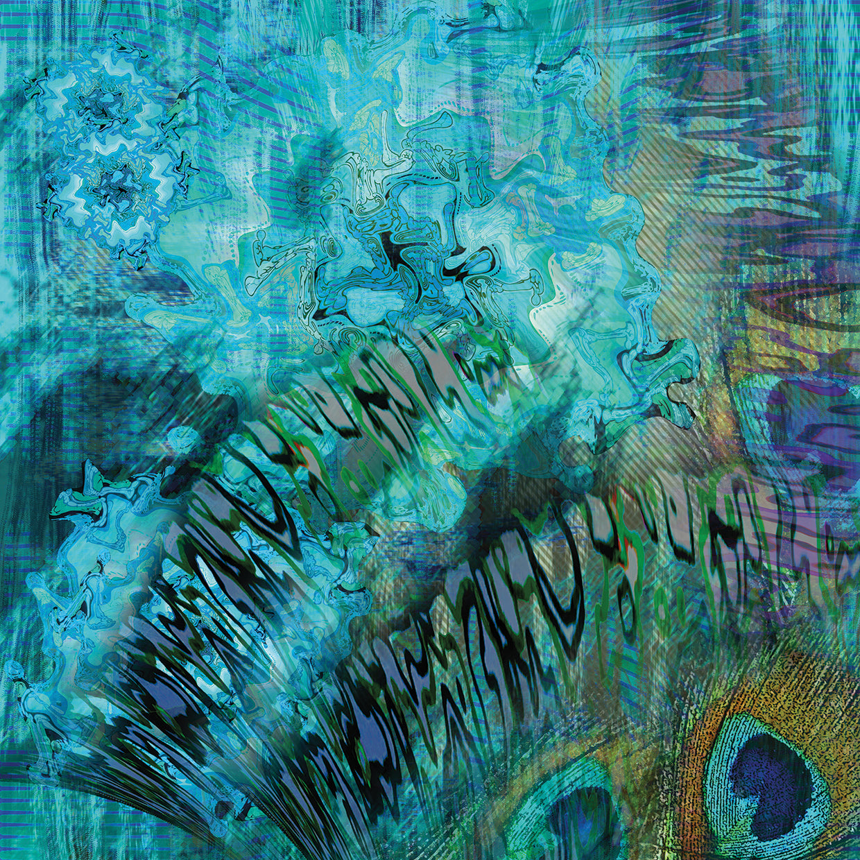 Peacock Waves Abstract