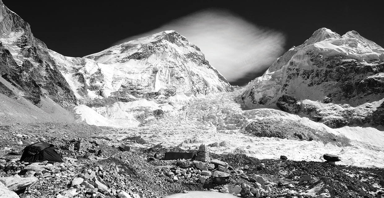 Arte de la lona del campamento base del Monte Everest