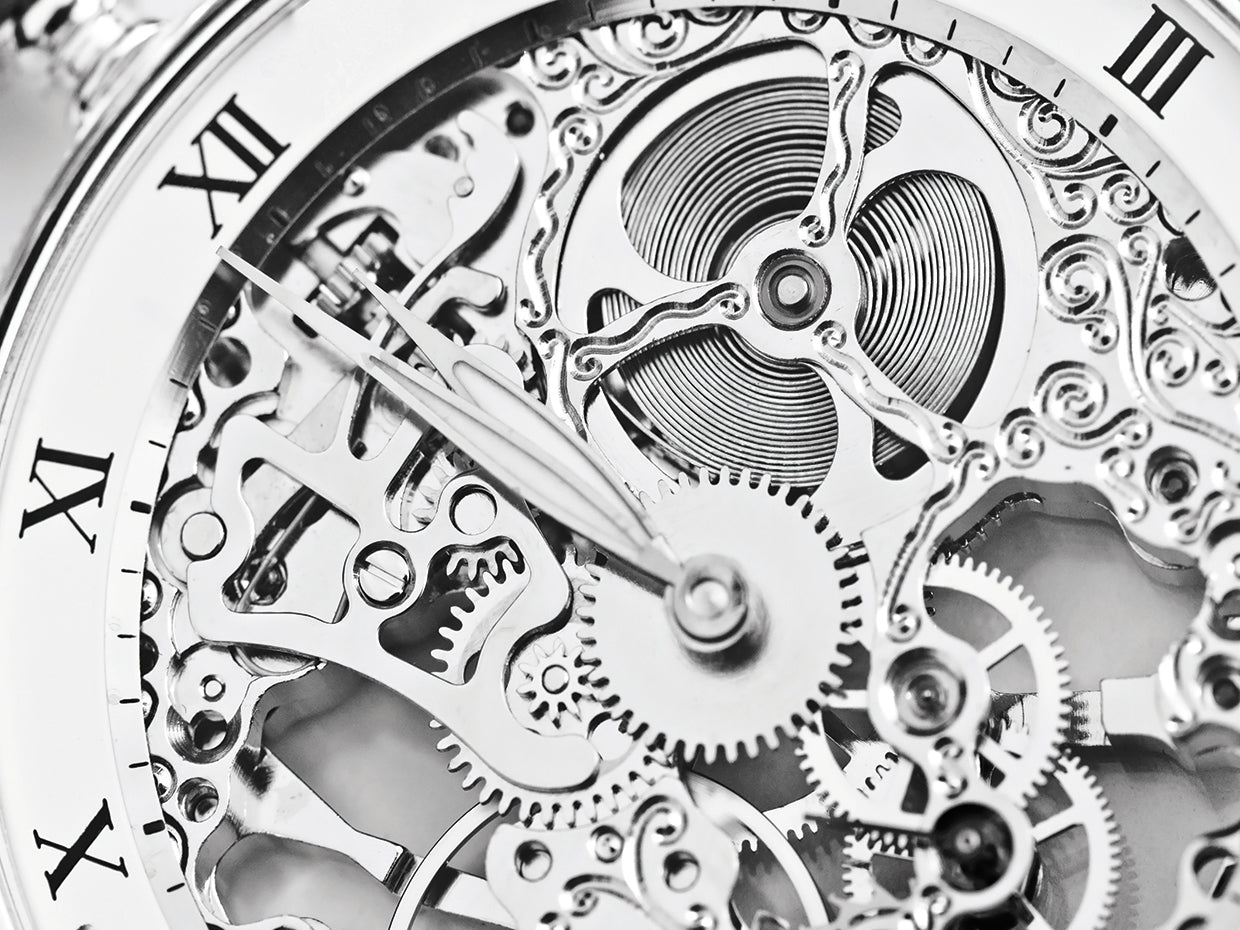 Silver Time Watch Gears