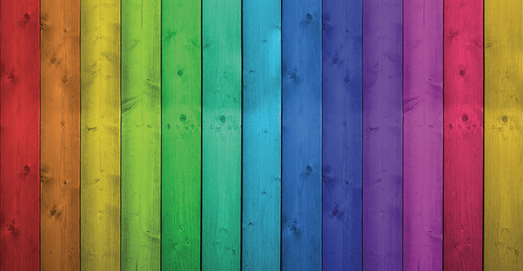 Arte de la lona de las rayas de madera del arco iris