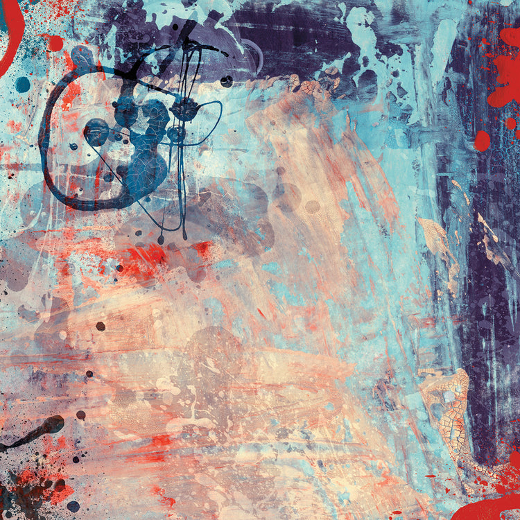 Ruby and Sapphire Splash Abstract