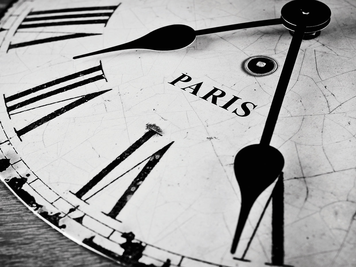 Arte de la lona del reloj de París de la hora feliz