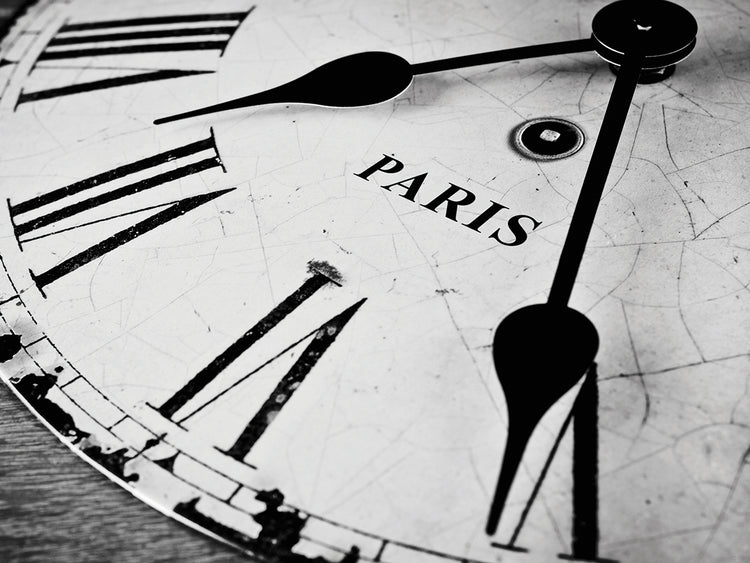 Arte de la lona del reloj de París de la hora feliz